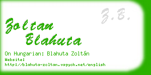 zoltan blahuta business card